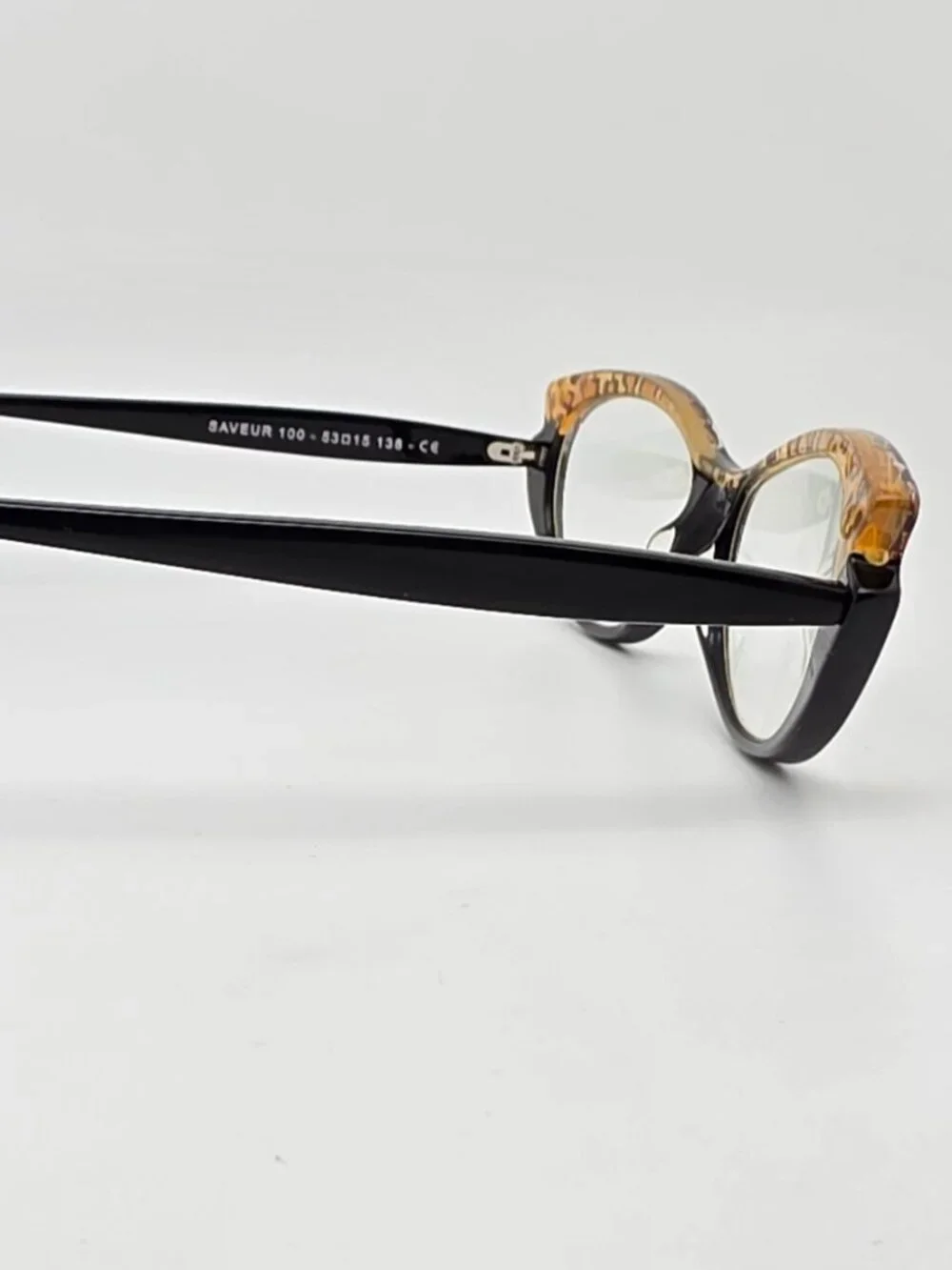 Jean Lafont Paris Saveur 100 Black Leopard Cat Eye Eyeglasses Frame w/ Case 53mm